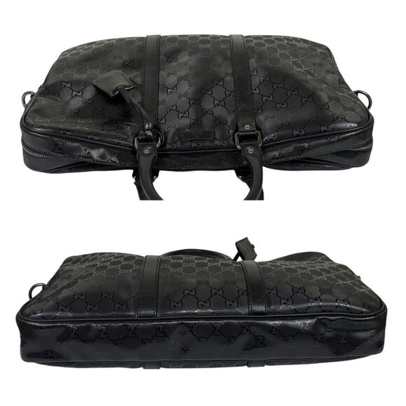 Authentic Gucci GG Imprime Business Bag Briefcase Crossbody Messenger Mens Black - Picture 5 of 14